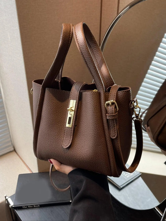 Women's elegant simple fashion handbag, fashionable retro bag, 25 fall&winter chic versatile handbag, mother-and-child bag, crossbody shoulder bag, suitable for daily and work use, commuting to work