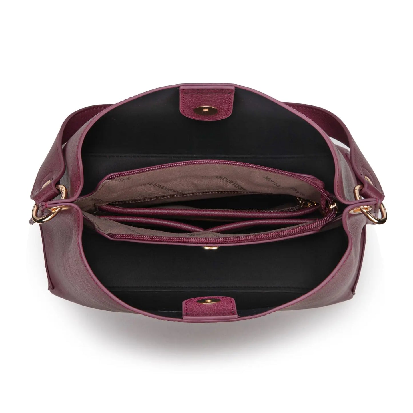 Montana West Medium Hobo Purse for Women 3 Compartment Bucket Shoulder Bag with Crossbody Strap