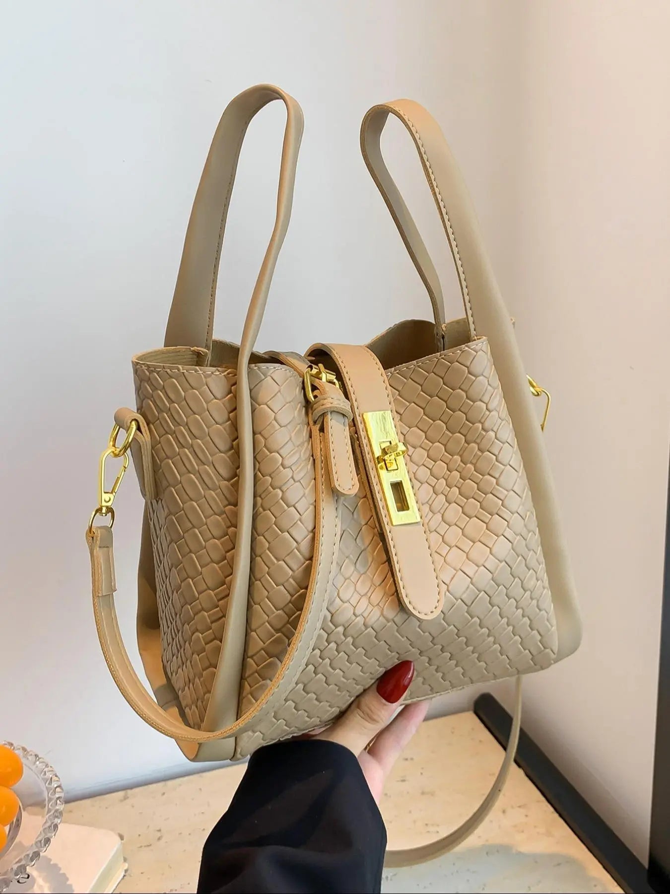 Women's elegant simple fashion handbag, fashionable retro bag, 25 fall&winter chic versatile handbag, mother-and-child bag, crossbody shoulder bag, suitable for daily and work use, commuting to work