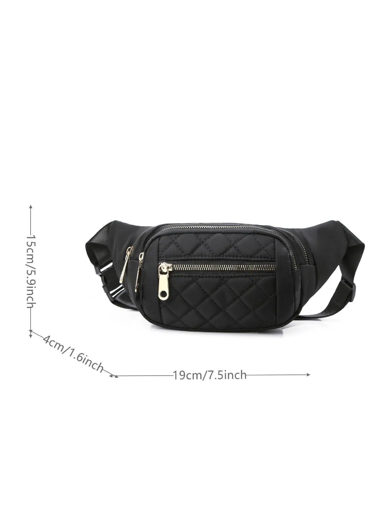 Women's Solid Color Diamond Quilted Fanny Pack, Fashionable Multi-pocket Design Zipper Chest Bag, Casual All-match Fanny Pack for Daily Used, Zipper Belt Bag, Fashion Waist Packs, Waist Bags