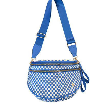 Gold Blush Signature Woven Bum Bag – Woven Faux Leather Crossbody 60” Strap spacious design