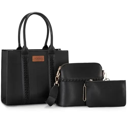 Wrangler 3Pcs Purses for Women Tote Bag Crossbody Handbag Sets with Strap 3 Set